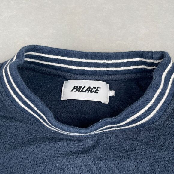 Palace Skateboards Air Flex T-Shirt Men L Navy Blue Mesh Classic Crew Streetwear - Picture 3 of 9